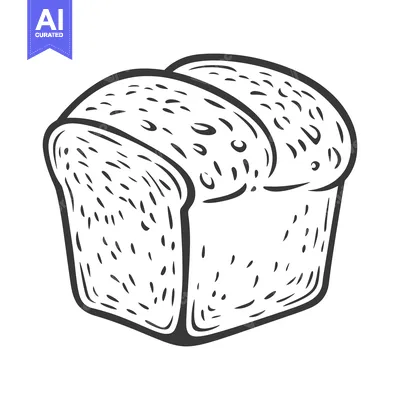 Aset premium populer: A simple illustration depicts a loaf of baked bread for eating