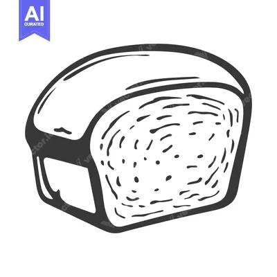 Popular premium asset: A black and white illustration of a loaf of bread