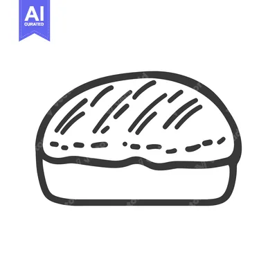 Aset premium populer: A single line drawing depicting a baked pastry product