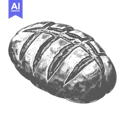 A Detailed Illustration Of A Crusty Loaf Of Bread