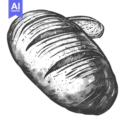 Aset premium populer: A loaf of sliced bread illustrated in a vintage style
