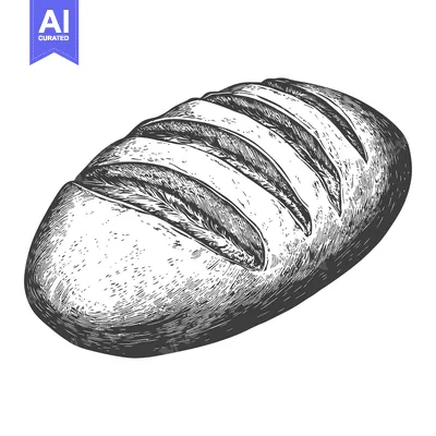 A Loaf of Sliced Bread  Drawn in Ink