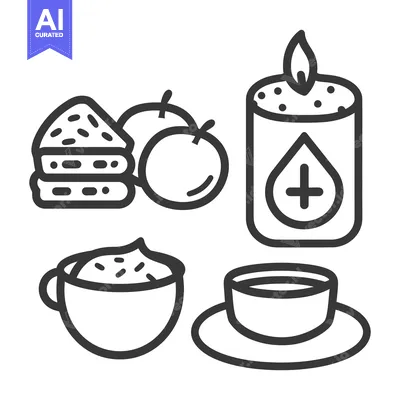 Popular premium asset: Black and white illustrated food and beverage collection