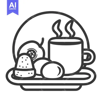 Aset premium populer: A simple image of breakfast served on a tray