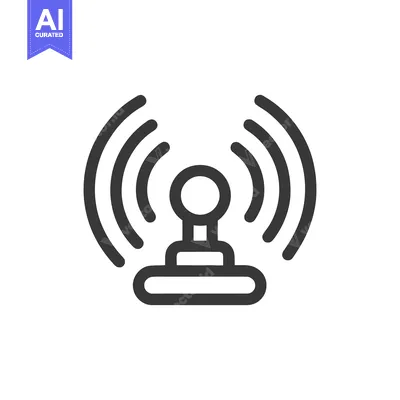 Minimalist Wireless Signal Icon: Bold Outline, Clean Design, Modern Co