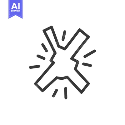 Aset desain premium: A simple graphic depicting an explosion or a shattered item