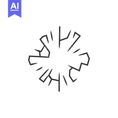 A graphic depiction of shattered glass with sharp cracks outward