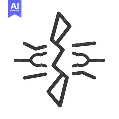 Aset premium populer: Two connected shapes separated by a zigzag line in the center