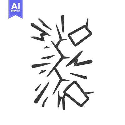 Aset desain premium: An abstract illustration depicting a shattered or cracked surface visu