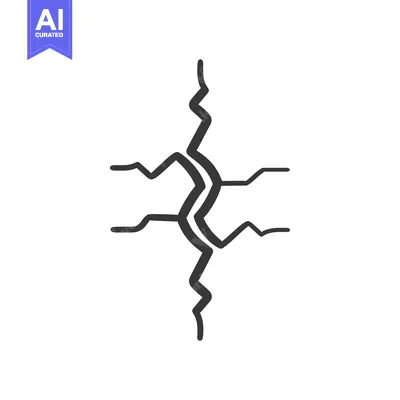 Premium design asset: The image depicts a cracked line design on a white background