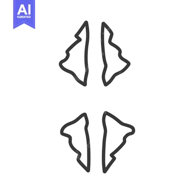 Aset premium populer: Symmetrical Abstract Geometric Shapes Depicted Using Thick Black Lines