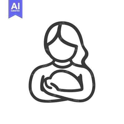 Popular premium asset: A simple line drawing of a woman holding an object