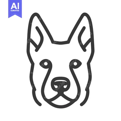 Popular premium asset: Simple Line Drawing Depicting the Head of a Canine
