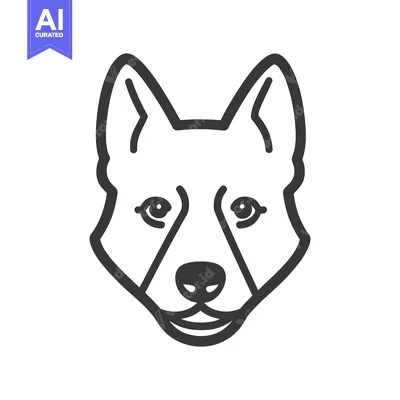 Aset premium populer: A graphic representation of a dog head with distinctive features