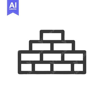 Aset premium populer: Simple Brick Wall Icon: Construction, Building, and Architecture Symbo