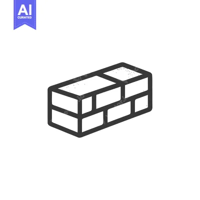 Aset desain premium: Isometric Brick Wall Section Icon with Subtle Texture Detail