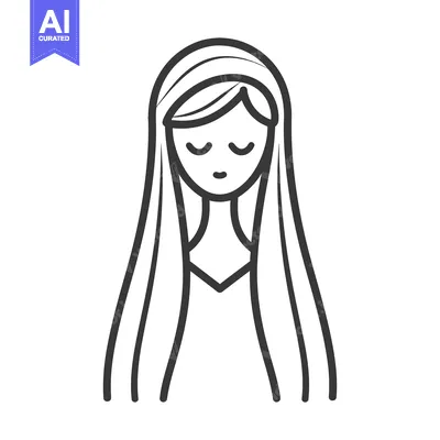 Popular premium asset: Simple black and white image of a woman in a head covering