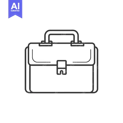Premium design asset: A simple outlined graphic of a professional business briefcase