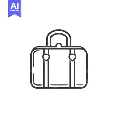 Aset premium populer: A simple graphic illustration of a rectangular travel bag