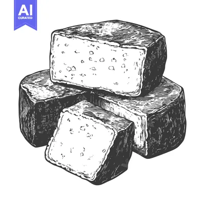 Aset premium populer: A Hand Drawn Illustration Of Several Pieces Of Cheese