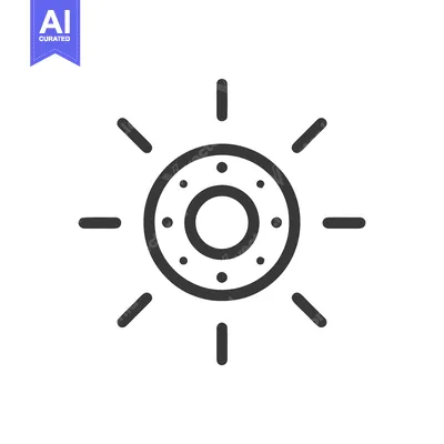 Aset premium populer: Minimalist Sun Icon with Dots, Rays, and Circular Design on White