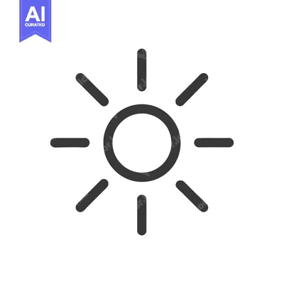 Aset premium populer: Minimalist Sun Icon: Simple, Clean Design with Radiating Rays