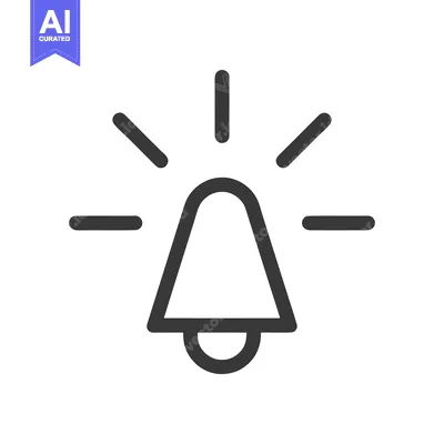 Popular premium asset: Alert Bell Icon with Radiating Lines, Notification Symbol, Minimalist