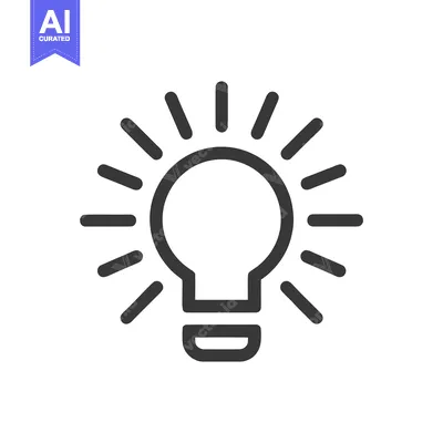 Aset premium populer: Minimalist Lightbulb Icon with Radiating Lines on White Background