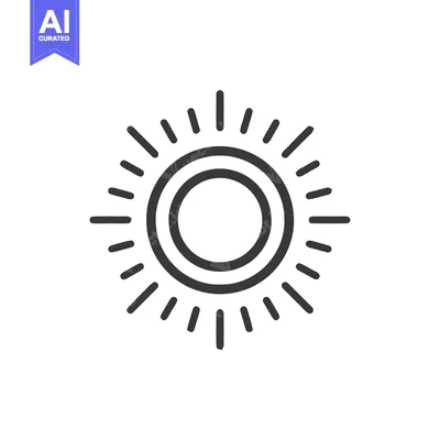 Popular premium asset: Minimalist Sun Icon with Radiating Rays, Black and White Design