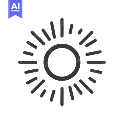 Popular premium asset: Stylized Sun Icon with Radiating Rays on White Background