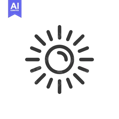 Aset desain premium: Minimalist Sun Icon: Simple, Bold, and Radiating Warmth on White
