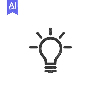 Aset desain premium: Minimalist Lightbulb Icon: Idea, Innovation, and Energy Symbol