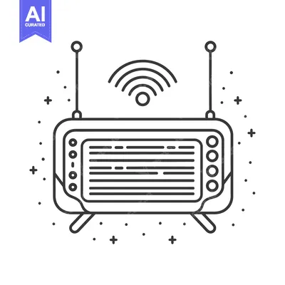 Aset premium populer: Simple illustration showing a retro styled wireless network router dev