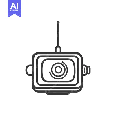 Popular premium asset: A black and white illustration of a simple surveillance camera