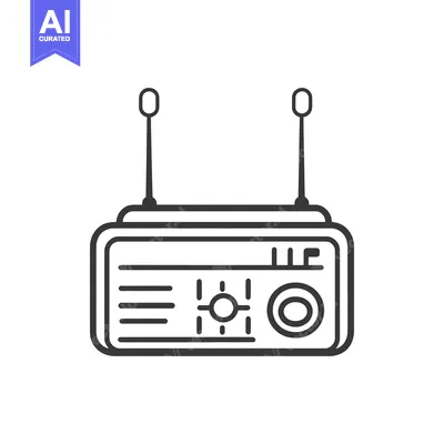 Popular premium asset: A simple line drawing of a retro radio receiver