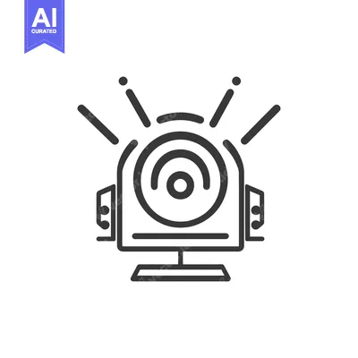 Premium design asset: A black and white illustration of a stage spotlight