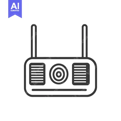 Aset desain premium: Simple illustration of a modern wireless network router device
