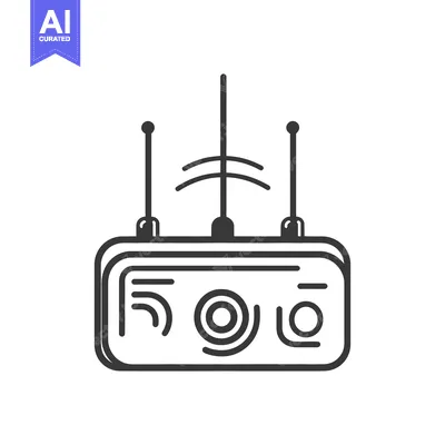 Aset premium populer: A simple line art depiction of a remote control device