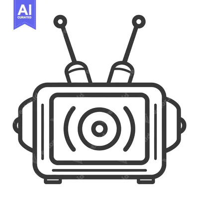 Popular premium asset: A retro stylized television set illustration with two antennas on top