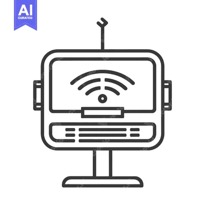 Aset premium populer: A simple black and white illustration of a television screen