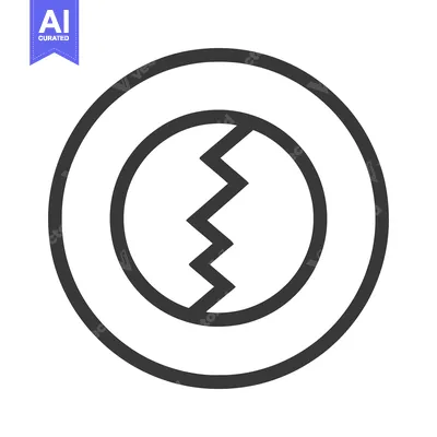 Aset desain premium: Abstract Circular Icon with Zigzag Line, Minimalist Design, Dark Gray