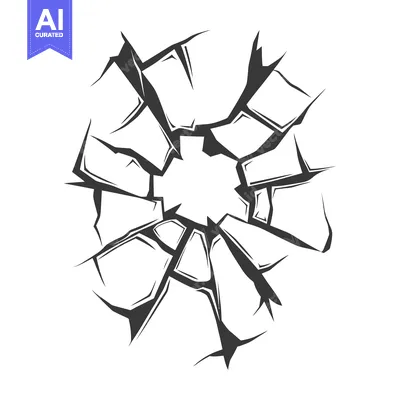 Popular premium asset: Cracked Glass With Pieces And Damage In Graphic Design