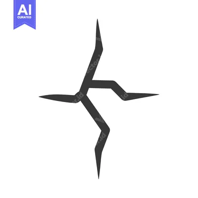 Aset desain premium: A symmetrical geometric design composed of sharp dark lines