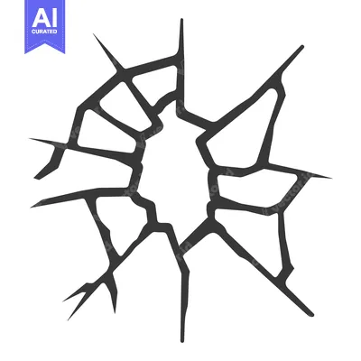 Aset premium populer: The depiction shows a fractured and shattered glass effect pattern