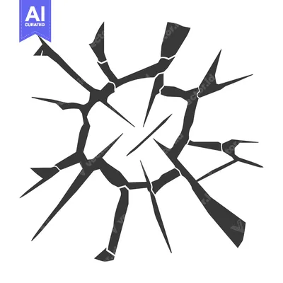 Aset desain premium: A cracked surface design depicting shattered glass or material