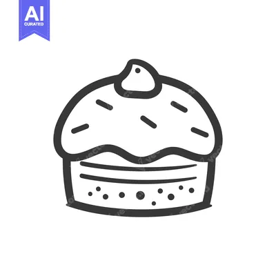 Popular premium asset: An illustrated drawing of a cupcake with sprinkles on top