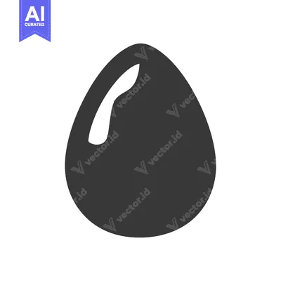 Aset desain premium: A simple grayscale illustration of an egg on white background