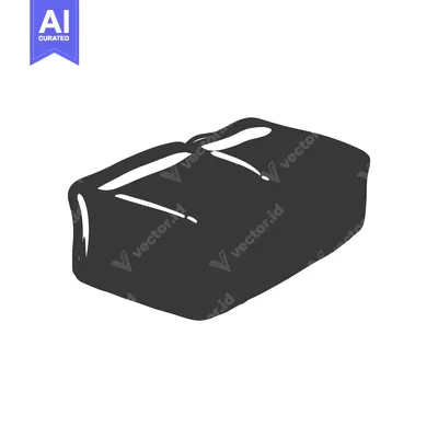 Aset desain premium: A simple sketch of a dark rectangular shaped object