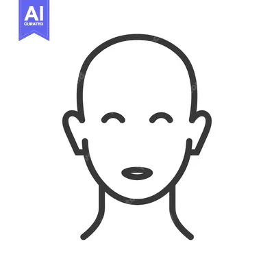 Aset premium populer: A minimalist line drawing of a serene human face