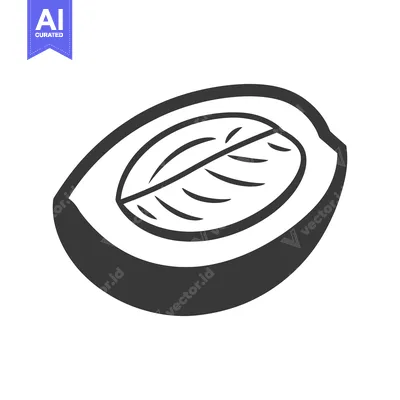 Aset premium populer: Illustration shows a sliced fruit with interior seed details